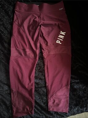 PINK Victoria's Secret Burgundy Kids Athletic Leggings